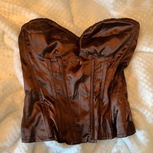 PLT brown silk corset.